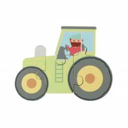 Puzzle tractor din lemn,...