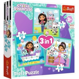 PUZZLE TREFL 3IN1 GABBYS...