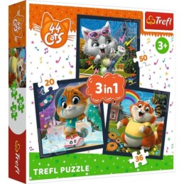 PUZZLE TREFL 3IN1 44 CATS...