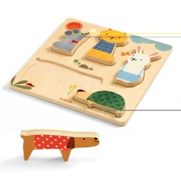 Puzzle lemn animale de...